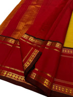 Exquisite Yellow Kanjeevaram Handloom Pure Silk Saree: Timeless Elegance - Luxurion World