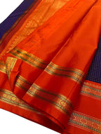 Exquisite Blue Kanjeevaram Handloom Pure Silk Saree: Timeless Elegance - Luxurion World