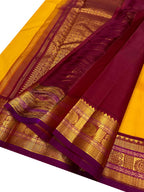 Exquisite Yellow Kanjeevaram Handloom Pure Silk Saree: Timeless Elegance - Luxurion World