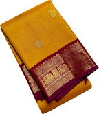 Exquisite Yellow Kanjeevaram Handloom Pure Silk Saree: Timeless Elegance - Luxurion World