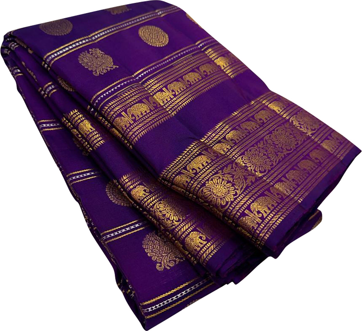 Elegant Purple Kanjeevaram Handloom Pure Silk Saree - Luxurion World