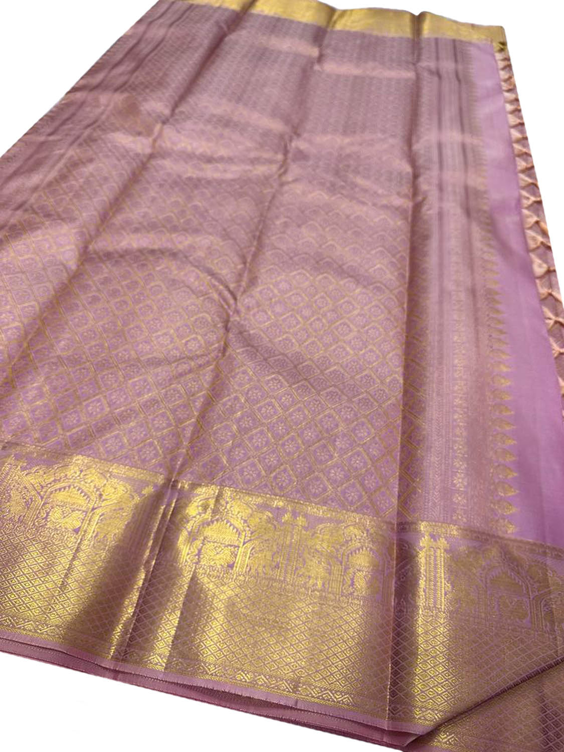 Exquisite Pink Kanjeevaram Handloom Pure Silk Saree: Timeless Elegance - Luxurion World