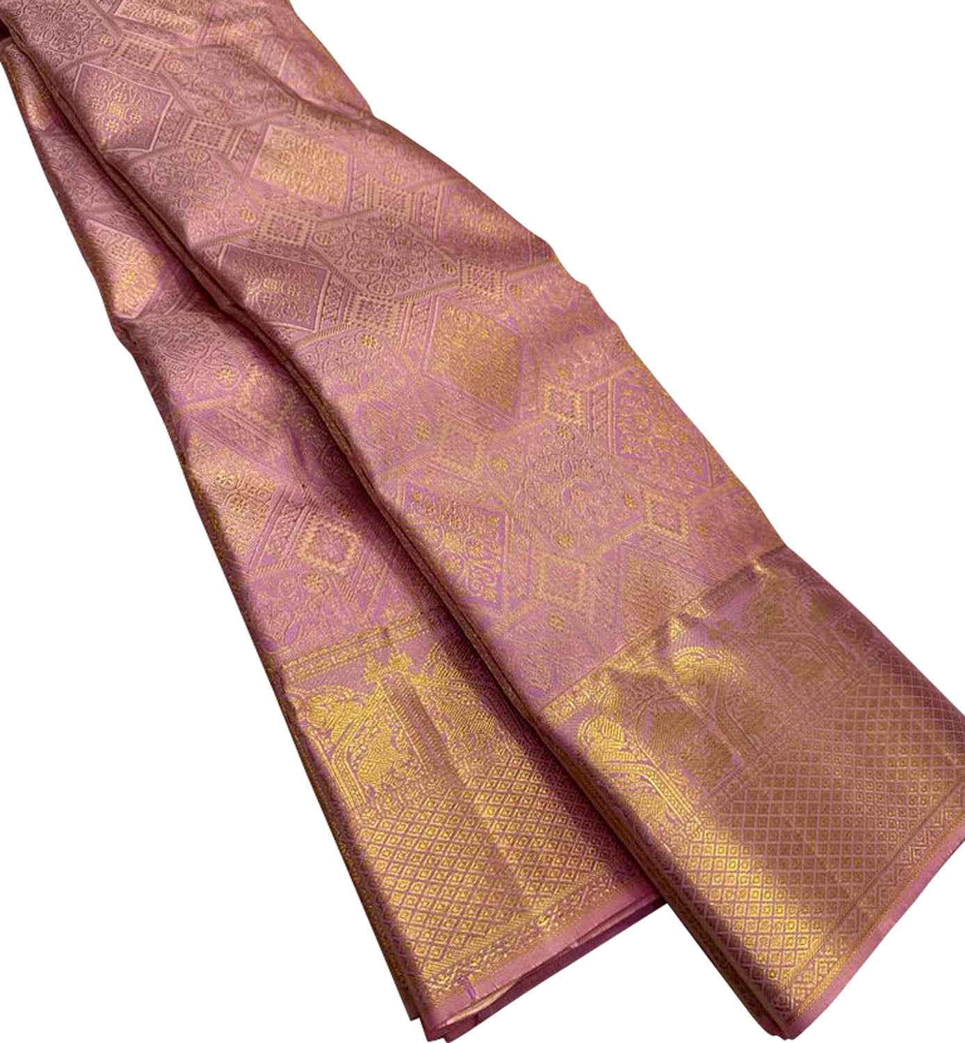 Exquisite Pink Kanjeevaram Handloom Pure Silk Saree: Timeless Elegance - Luxurion World