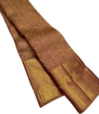 Exquisite Golden Kanjeevaram Handloom Pure Silk Saree: Timeless Elegance - Luxurion World
