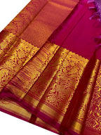 Exquisite Purple Kanjeevaram Handloom Pure Silk Saree: Timeless Elegance - Luxurion World