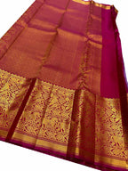 Exquisite Purple Kanjeevaram Handloom Pure Silk Saree: Timeless Elegance - Luxurion World