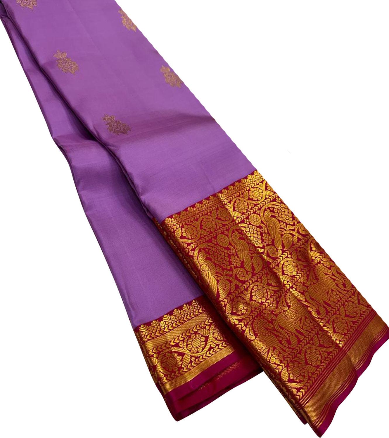 Exquisite Purple Kanjeevaram Handloom Pure Silk Saree: Timeless Elegance - Luxurion World