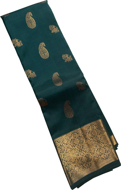 Green Kanjeevaram Handloom Pure Silk Saree - Elegant and Luxurious - Luxurion World