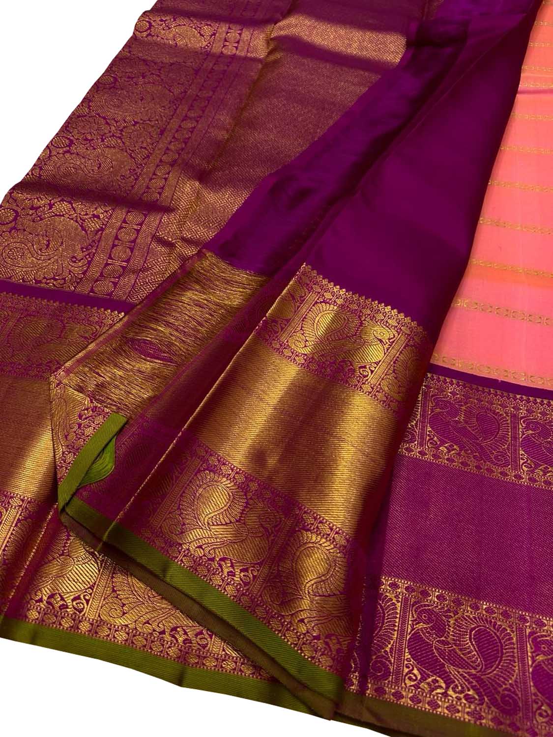 Exquisite Pink Kanjeevaram Handloom Silk Saree - Luxurion World