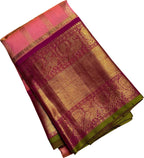 Exquisite Pink Kanjeevaram Handloom Silk Saree - Luxurion World