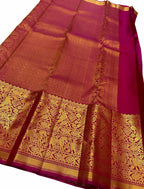 Exquisite Purple Kanjeevaram Silk Saree - Handloom Beauty - Luxurion World