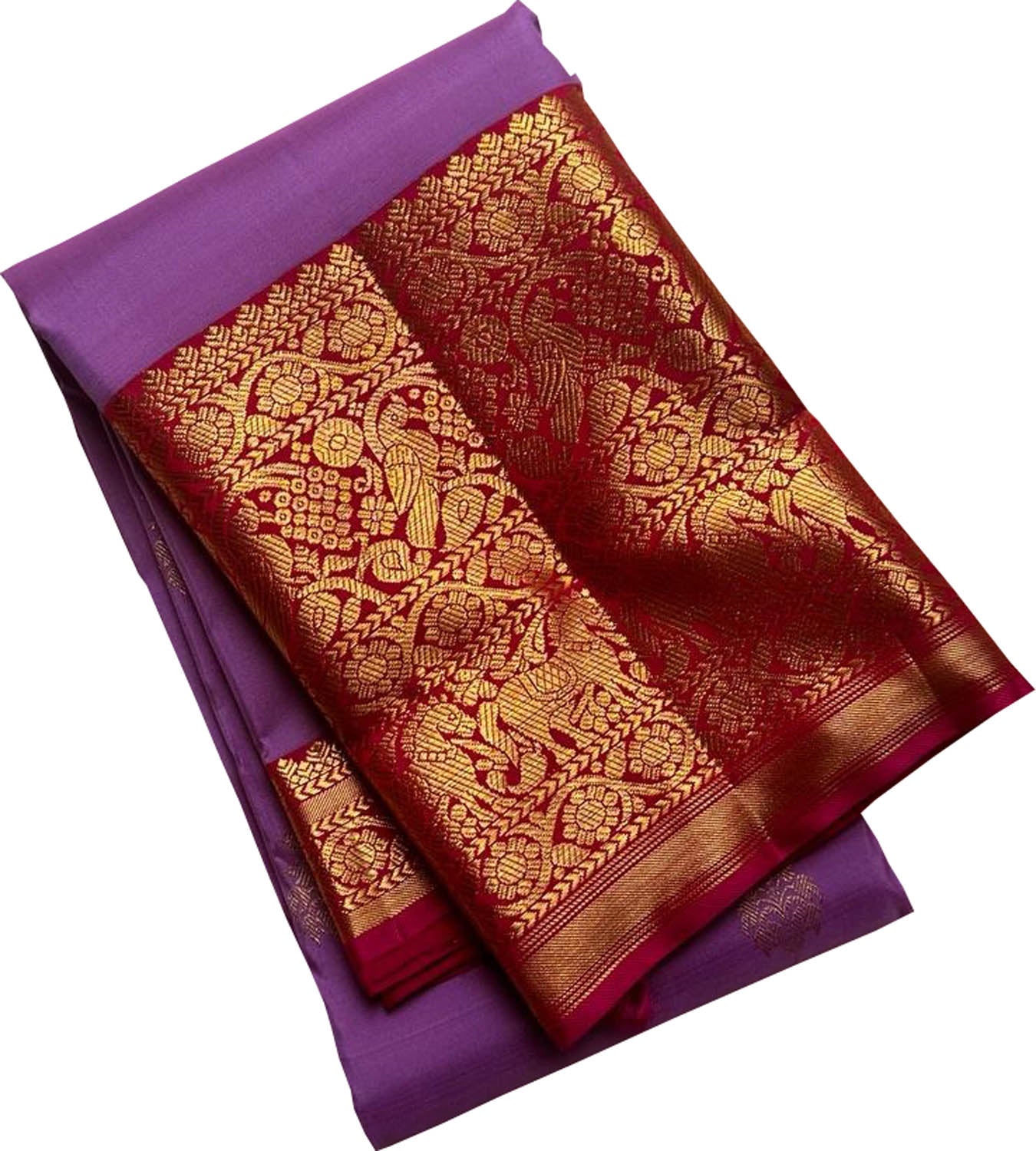 Exquisite Purple Kanjeevaram Silk Saree - Handloom Beauty - Luxurion World