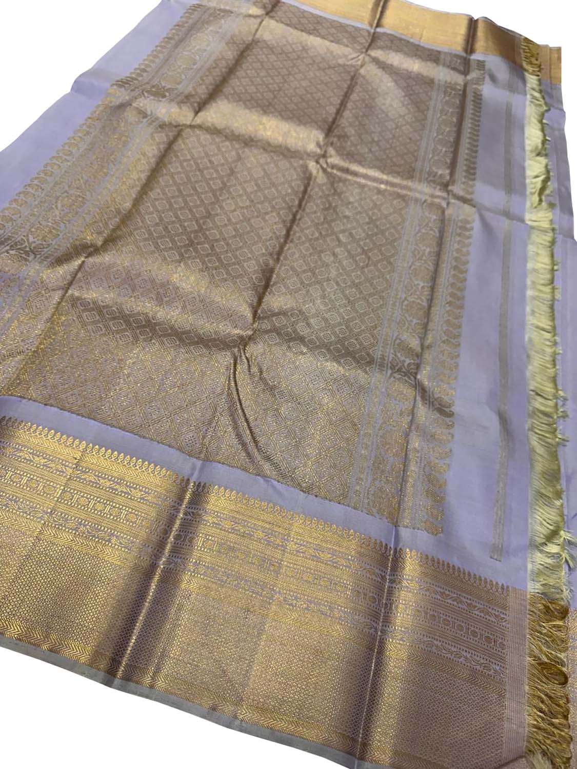 Exquisite Grey Kanjeevaram Handloom Silk Saree - Luxurion World