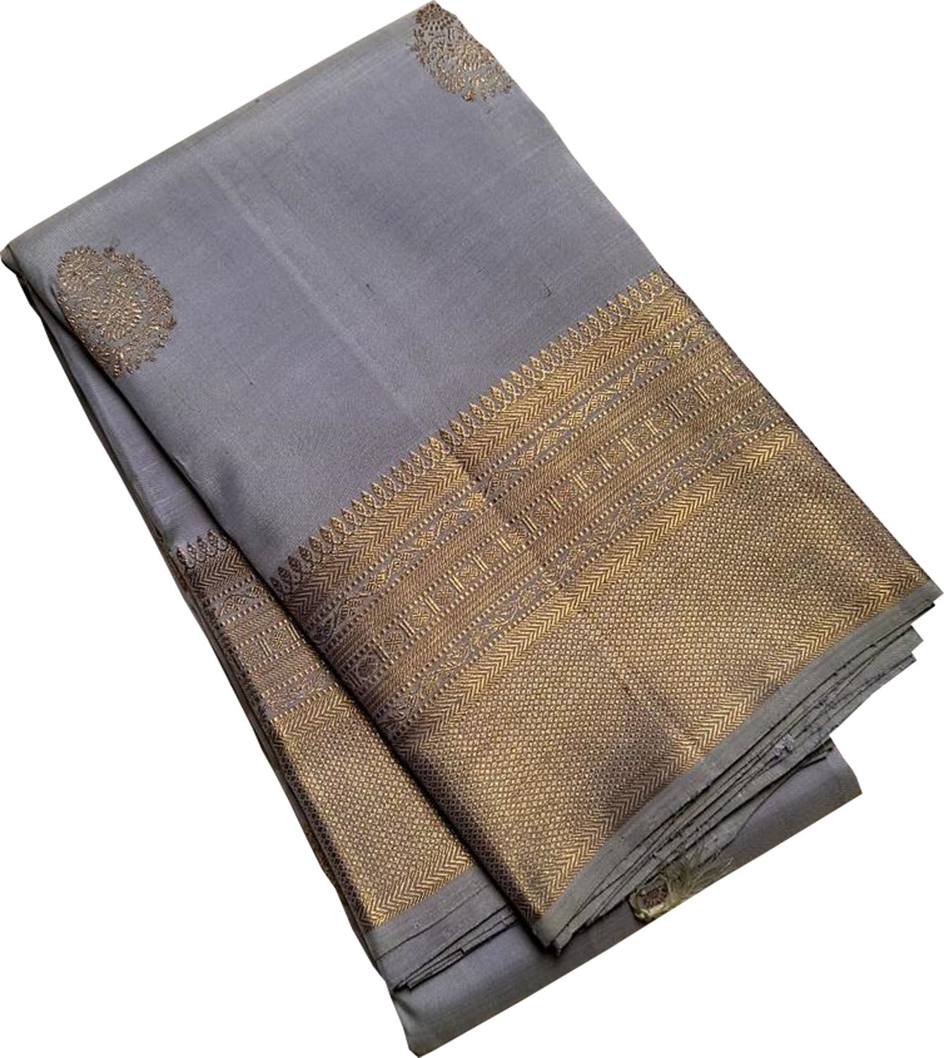 Exquisite Grey Kanjeevaram Handloom Silk Saree - Luxurion World