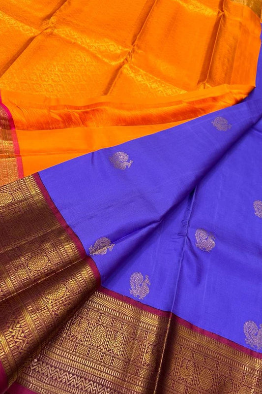Exquisite Purple Kanjeevaram Silk Saree - Luxurion World