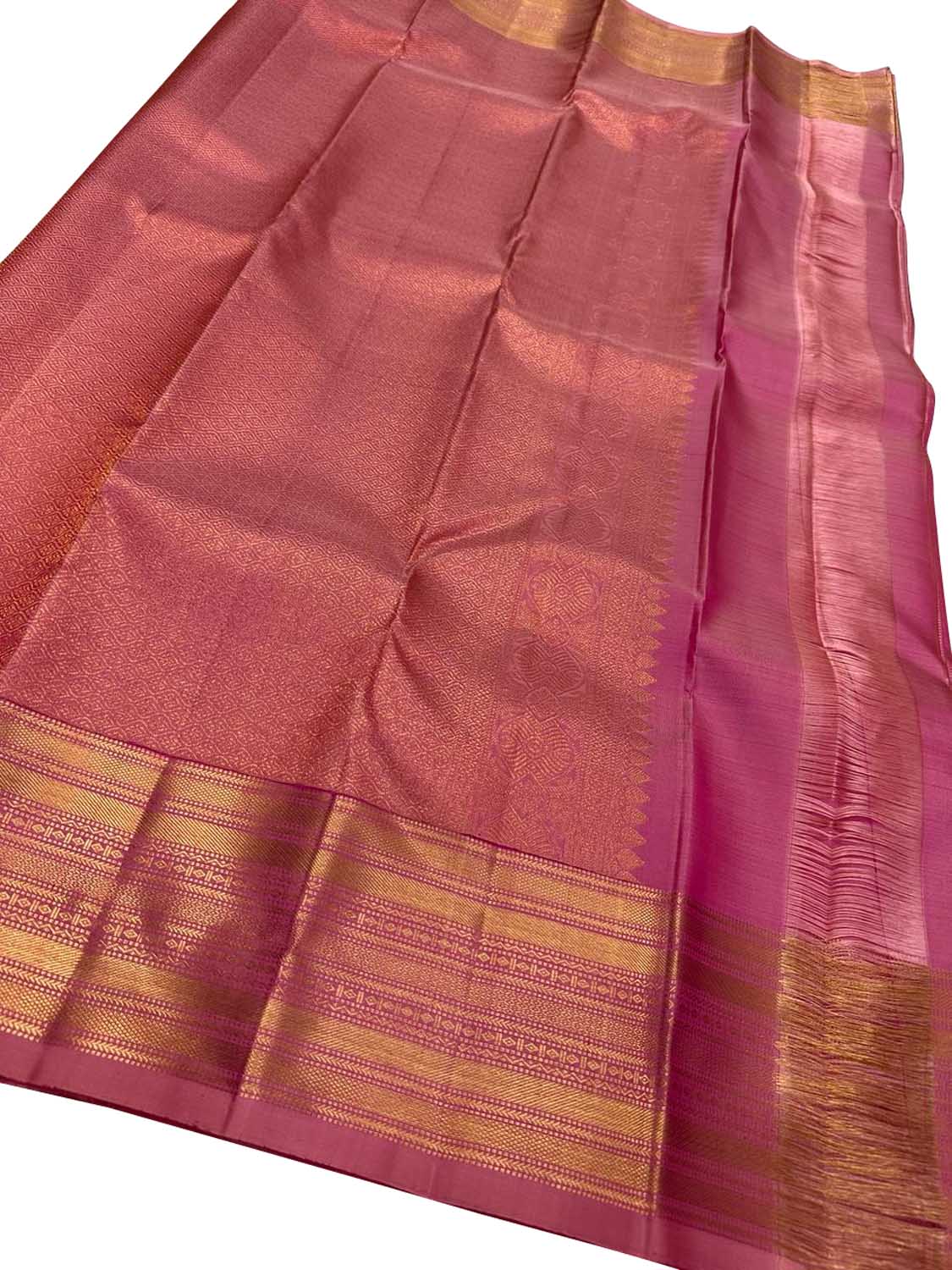Exquisite Pink Kanjeevaram Handloom Silk Saree - Luxurion World
