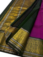 Exquisite Purple Kanjeevaram Pure Silk Saree - Luxurion World