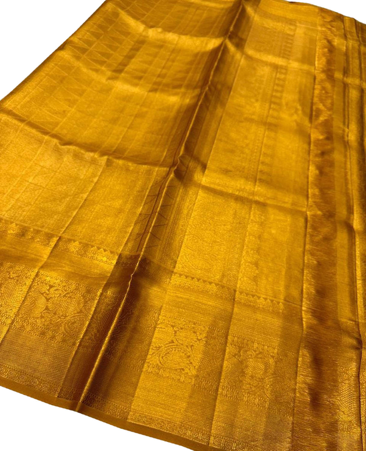 Exquisite Golden Kanjeevaram Pure Silk Saree - Luxurion World