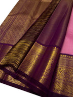 Exquisite Pink Handloom Kanjeevaram Silk Saree - Luxurion World