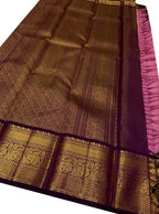 Exquisite Pink Handloom Kanjeevaram Silk Saree - Luxurion World