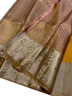 Yellow Handloom Kanjeevaram Silk Saree - Pure Elegance - Luxurion World