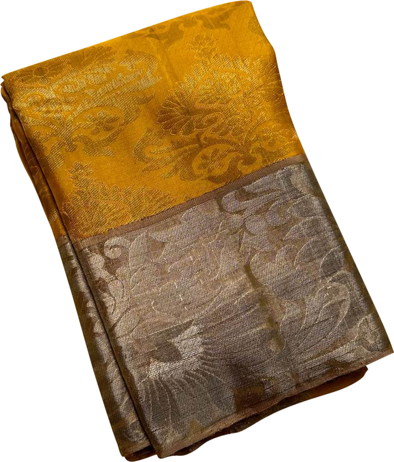 Yellow Handloom Kanjeevaram Silk Saree - Pure Elegance - Luxurion World
