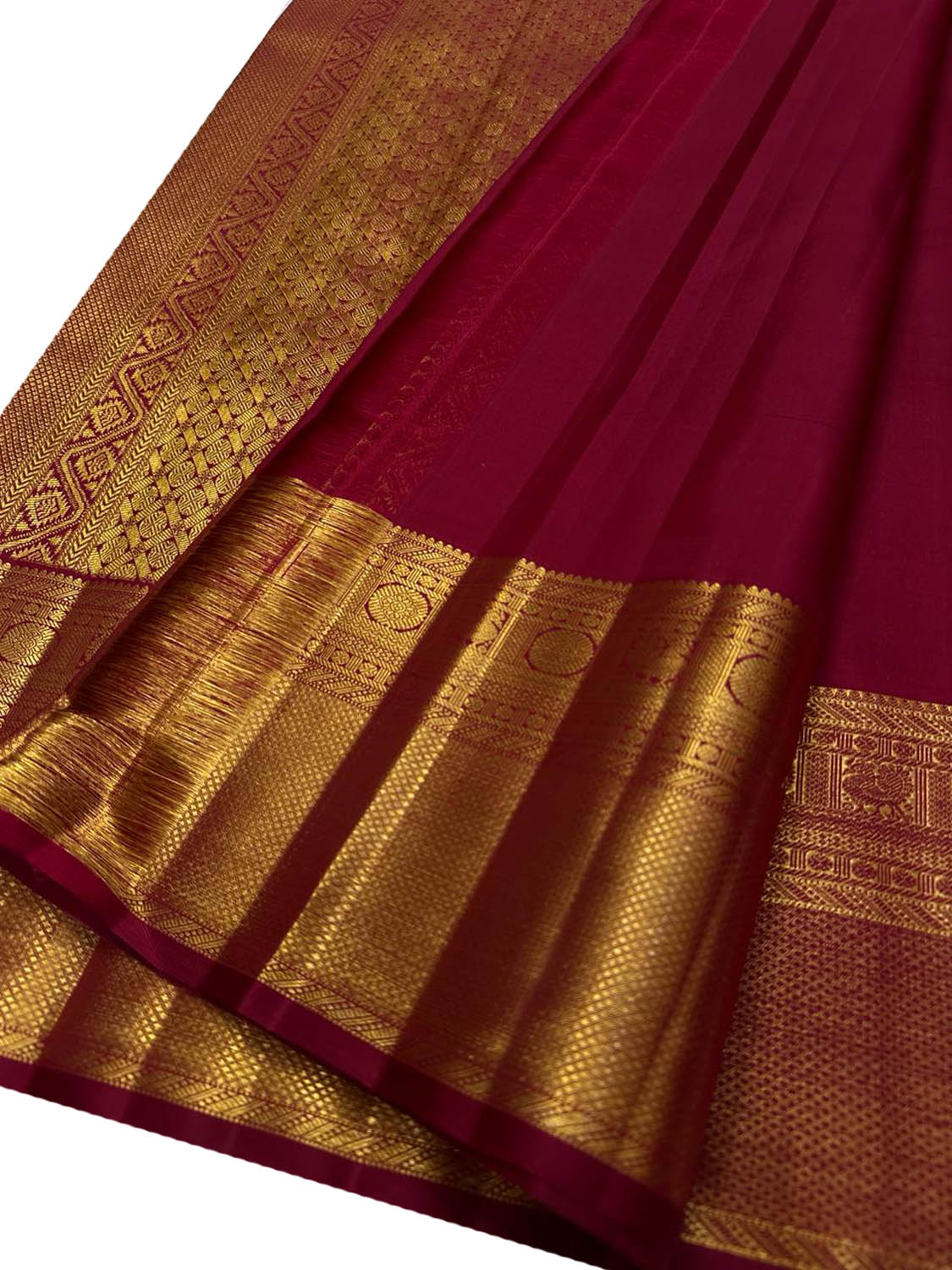 Exquisite Maroon Handloom Kanjeevaram Silk Saree - Luxurion World