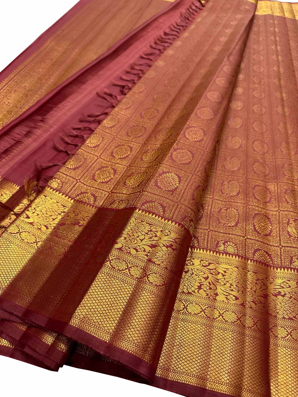 Exquisite Pink Handloom Kanjeevaram Pure Silk Saree - Luxurion World