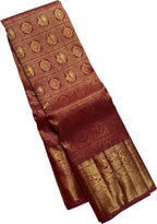 Exquisite Pink Handloom Kanjeevaram Pure Silk Saree - Luxurion World