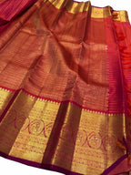 Exquisite Pink Handloom Kanjeevaram Pure Silk Saree - Luxurion World