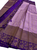 Exquisite Purple Handloom Kanjeevaram Silk Saree - Luxurion World