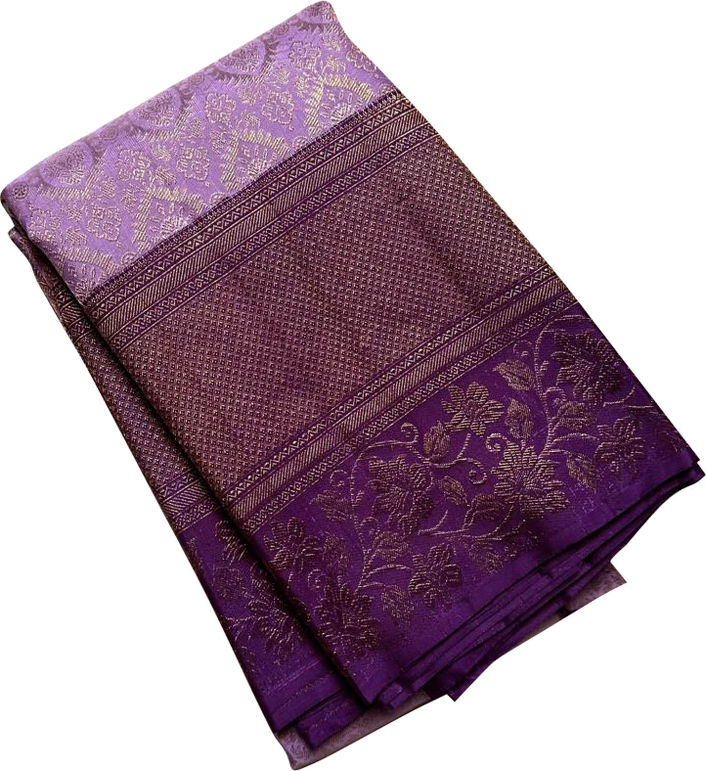 Exquisite Purple Handloom Kanjeevaram Silk Saree - Luxurion World