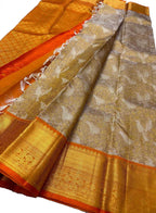 Elegant Grey Handloom Kanjeevaram Silk Saree - Luxurion World