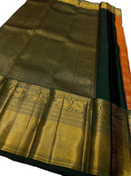 Orange Handloom Kanjeevaram Silk Saree - Luxurion World