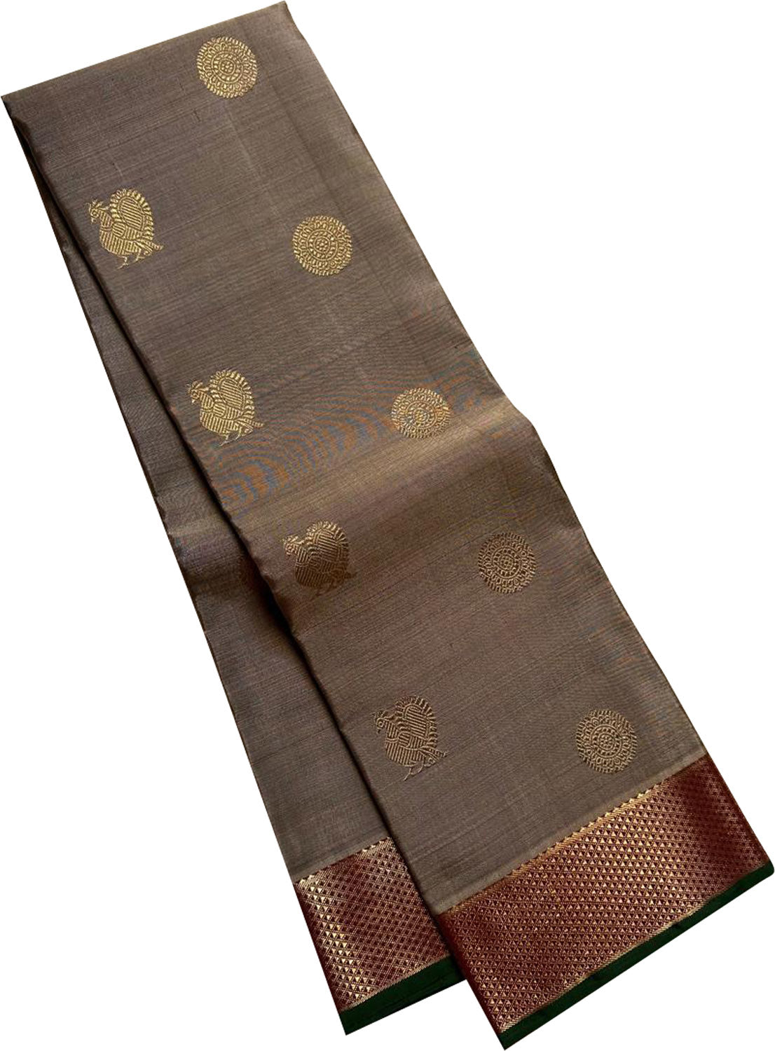 Elegant Grey Handloom Kanjeevaram Silk Saree - Luxurion World
