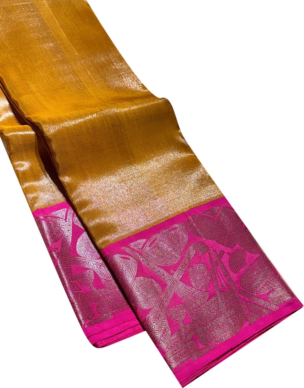 Yellow Handloom Kanjeevaram Silk Saree - Pure Elegance - Luxurion World