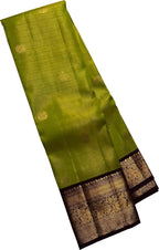 Ethically Made Green Silk Saree: Handloom Kanjeevaram - Luxurion World