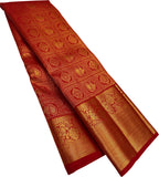 Red Handloom Kanjeevaram Pure Silk Saree - Elegant and Timeless - Luxurion World