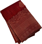 Maroon Handloom Kanjeevaram Pure Silk Saree - Luxurion World