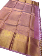 Exquisite Pink Handloom Kanjeevaram Silk Saree - Luxurion World