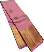 Exquisite Pink Handloom Kanjeevaram Silk Saree - Luxurion World