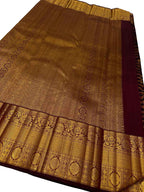Elegant Maroon Handloom Kanjeevaram Silk Saree - Luxurion World