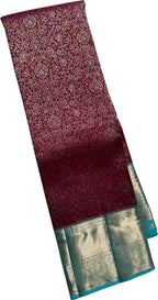 Maroon Handloom Kanjeevaram Pure Silk Saree - Luxurion World