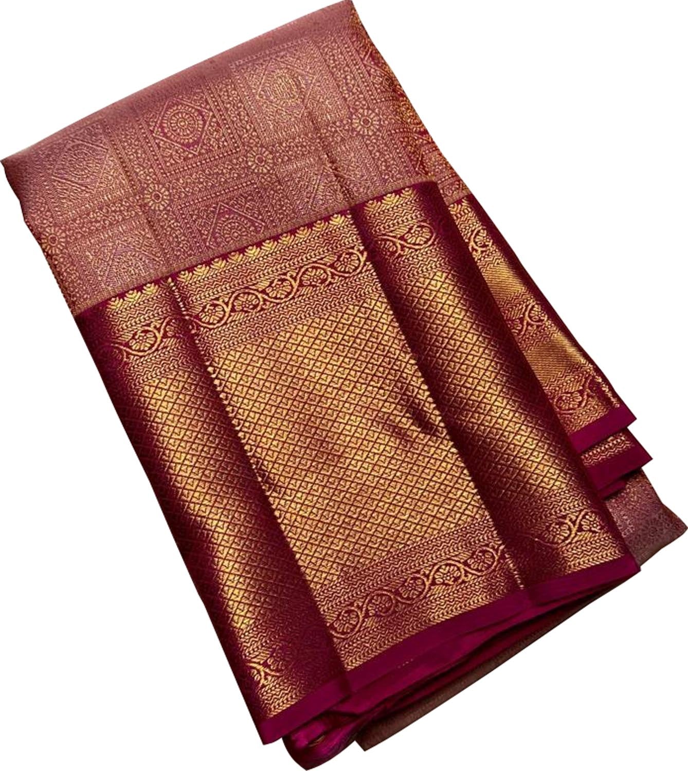 Stunning Pink Handloom Kanjeevaram Silk Saree - Luxurion World