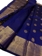 Royal Blue Kanjeevaram Handloom Silk Saree - Luxurion World