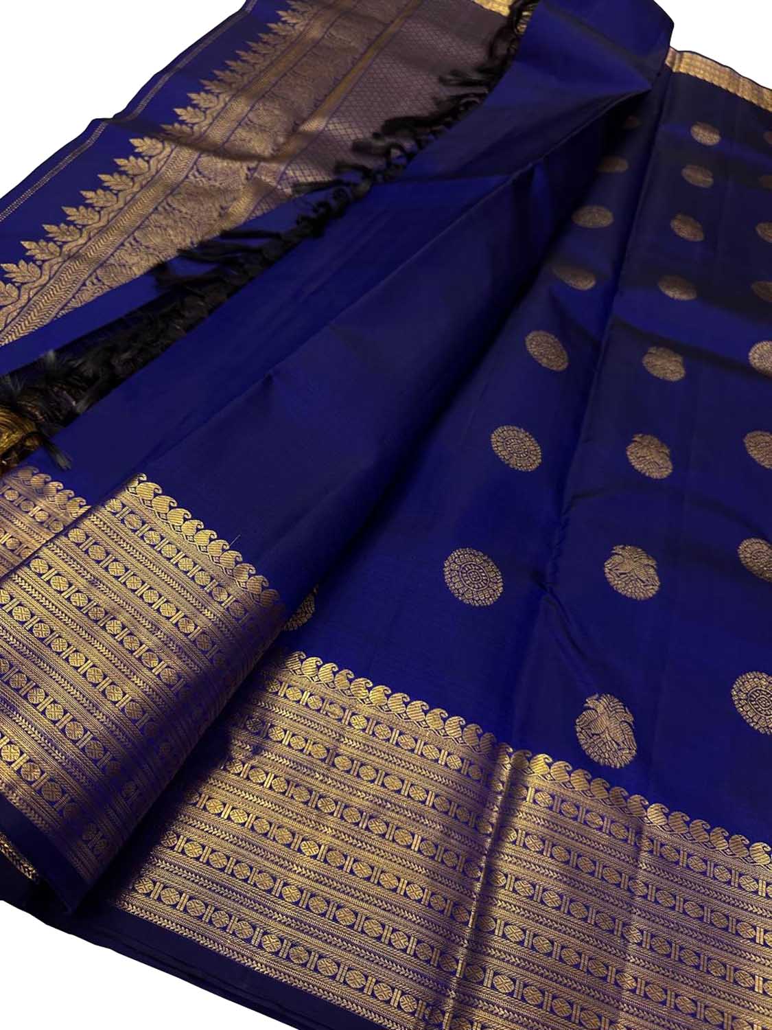 Royal Blue Kanjeevaram Handloom Silk Saree - Luxurion World