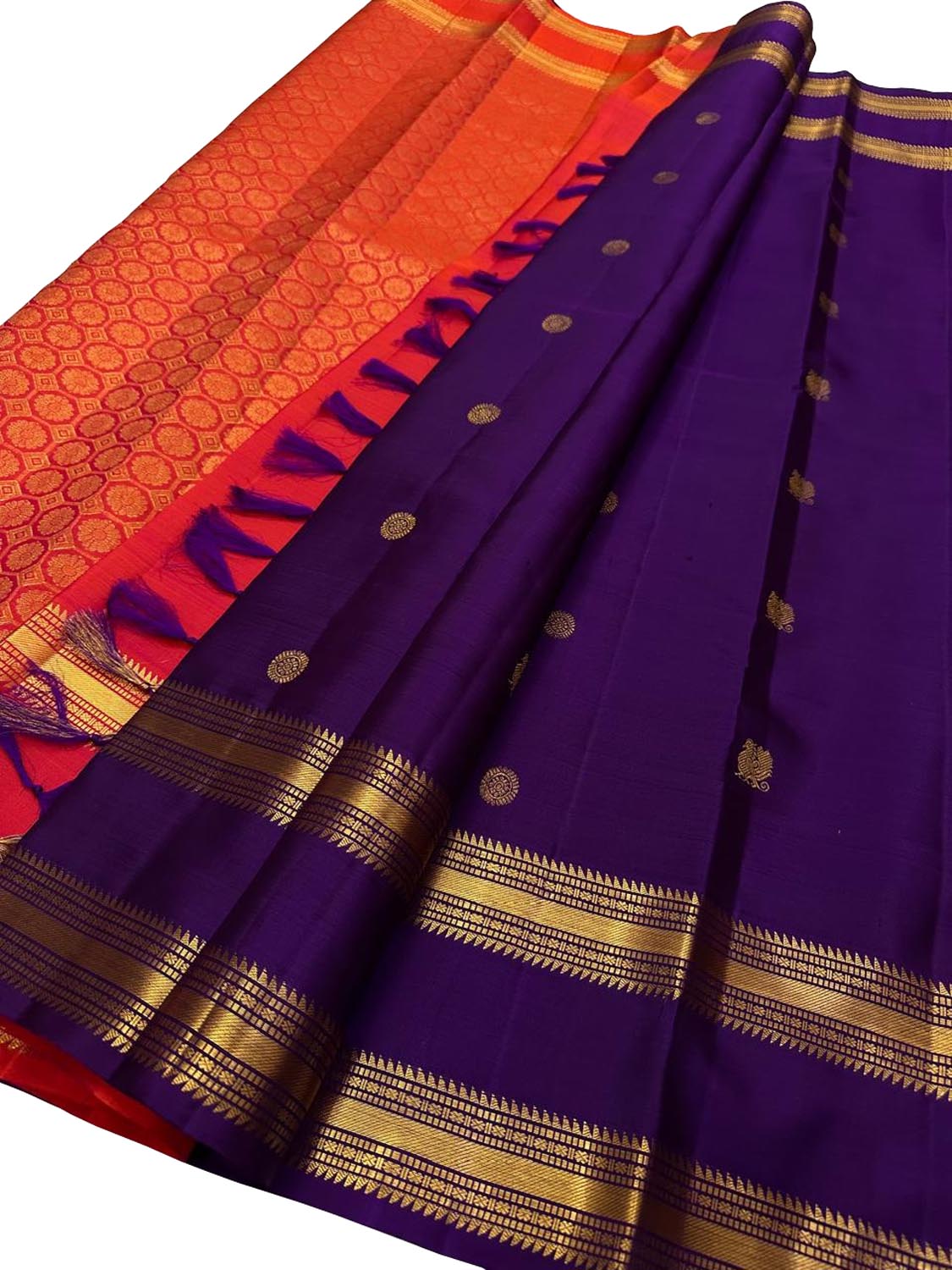 Royal Purple Kanjeevaram Silk Saree - Handloom Pure Elegance - Luxurion World
