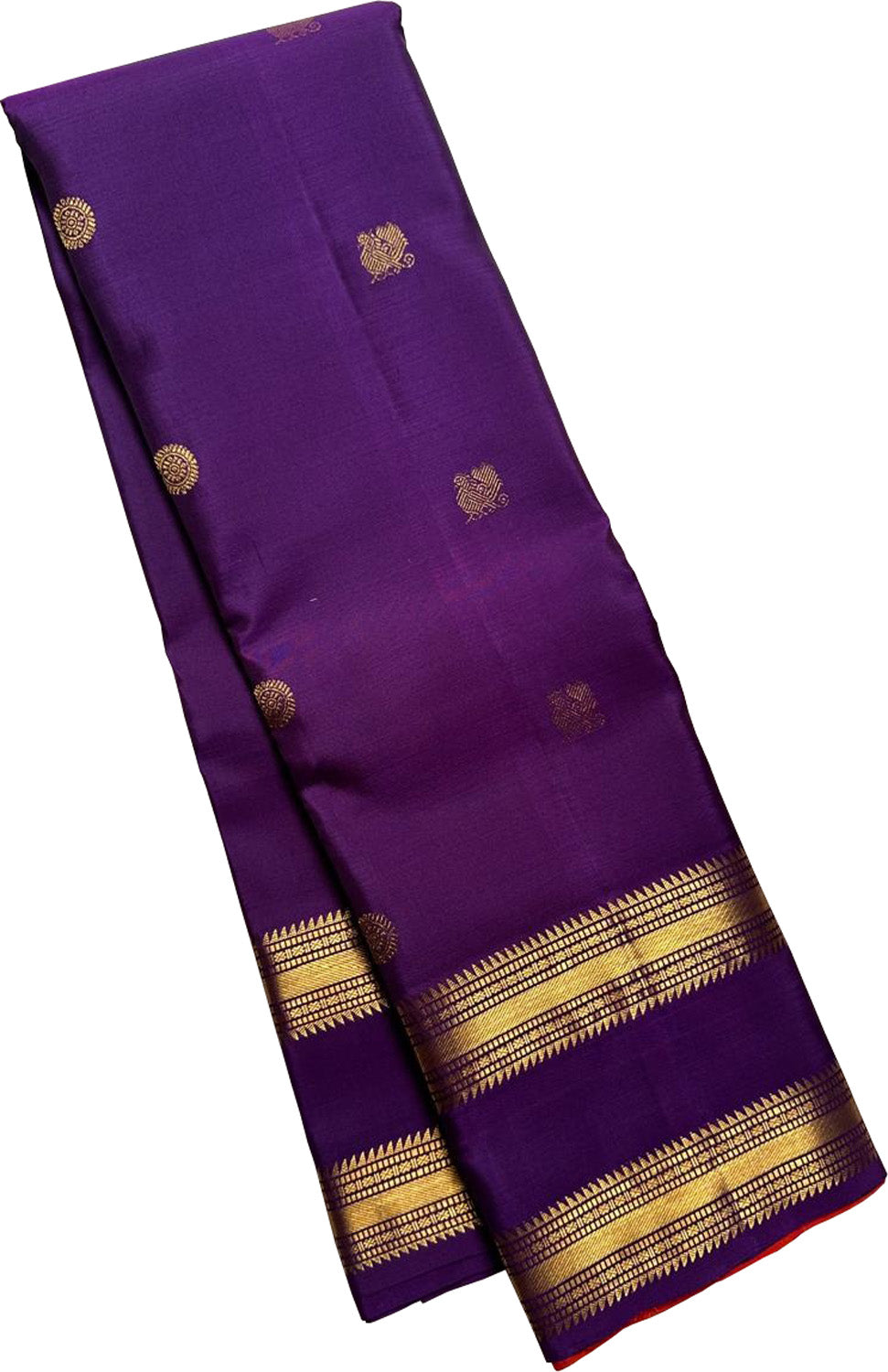 Royal Purple Kanjeevaram Silk Saree - Handloom Pure Elegance - Luxurion World