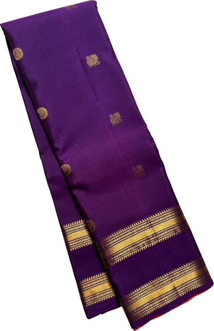 Royal Purple Kanjeevaram Silk Saree - Handloom Pure Elegance - Luxurion World