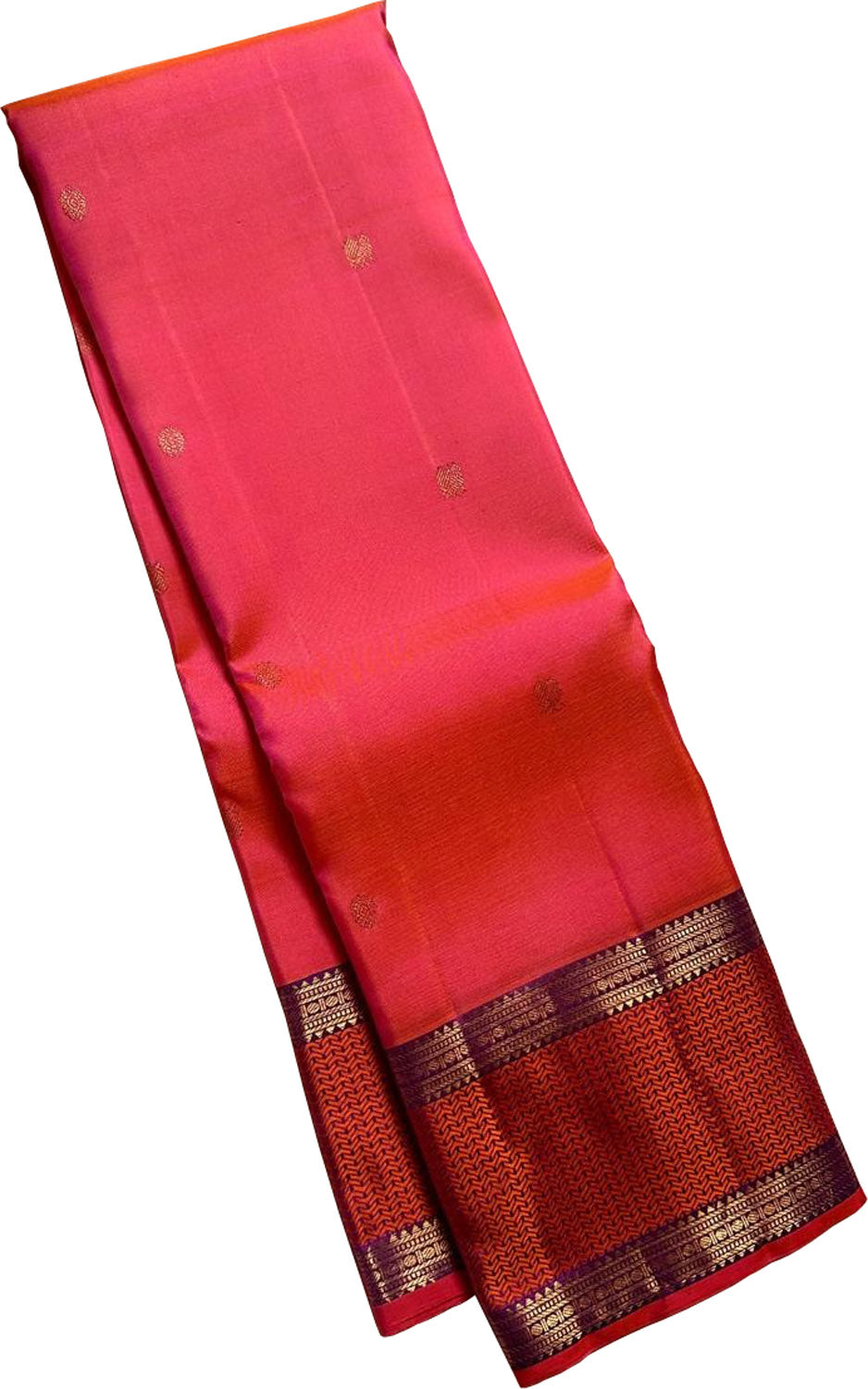 Exquisite Pink Kanjeevaram Silk Saree - Handloom Beauty - Luxurion World